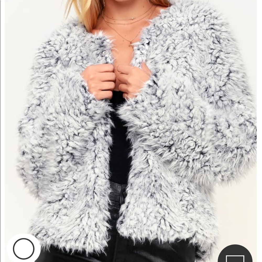 Grant Grey Faux Fur Jacket